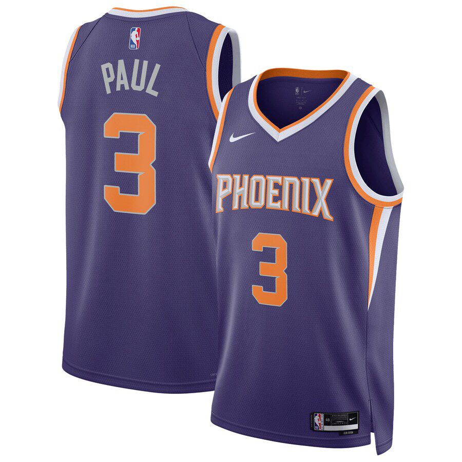 Men Phoenix Suns #3 Chris Paul Nike Purple Icon Edition 2022-23 Swingman NBA Jersey